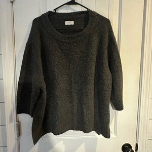 Lou And Grey Pullover Gray Sweater Fuzzy Medium Cozy